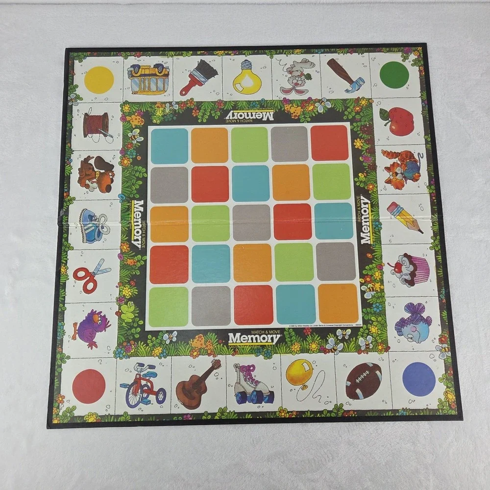 Vintage 1986 Milton Bradley Match Move Memory Game 4603 Complete 25 Cards